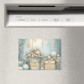 Magnet Elegant Blauw en Goud Kerstcadeaus (Insitu (Vaatwasser))