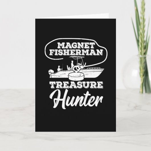 Magnet Fisherman Angling Vissen Treasure Hunt Kaart (Voorkant)