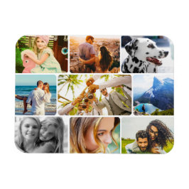 Magnet Flexible 9 Photo Template Rond Collage Magneet
