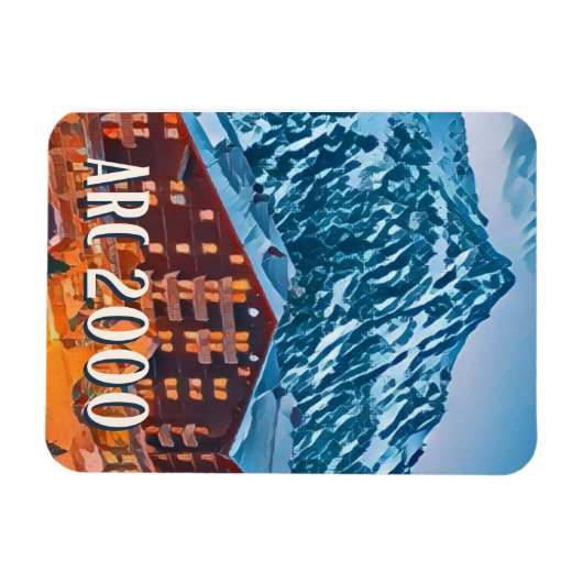 Magnet Flexible Les Arcs 2000 Ski Resort Magneet (Horizontaal)