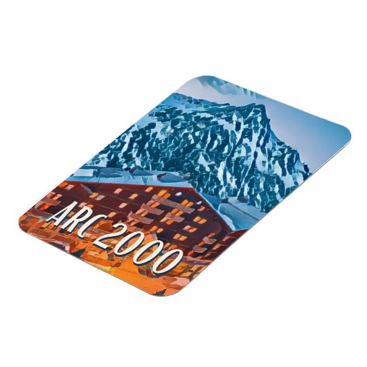 Magnet Flexible Les Arcs 2000 Ski Resort Magneet (Linkerzijde)
