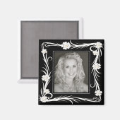  Magnet  Floral voeg Uw foto toe (Voorkant / Achterkant)