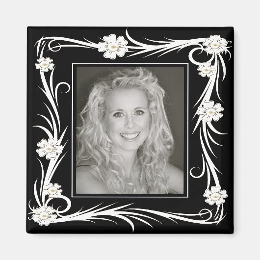  Magnet  Floral voeg Uw foto toe (Voorkant)