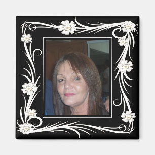  Magnet  Floral voeg Uw foto toe