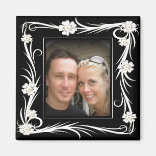  Magnet  Floral voeg Uw foto toe