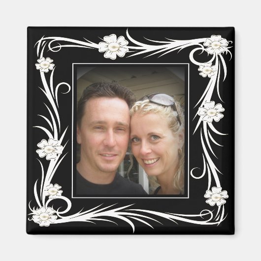  Magnet  Floral voeg Uw foto toe (Voorkant)