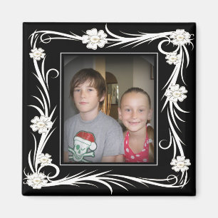  Magnet  Floral voeg Uw foto toe