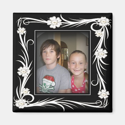  Magnet  Floral voeg Uw foto toe (Voorkant)