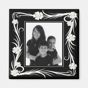  Magnet  Floral voeg Uw foto toe