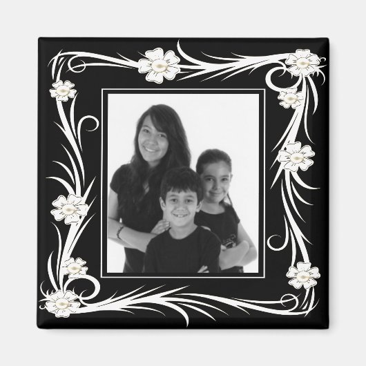  Magnet  Floral voeg Uw foto toe (Voorkant)