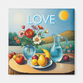 Magnet for Refrigerato:r Bless Your Food With Love (Voorkant)