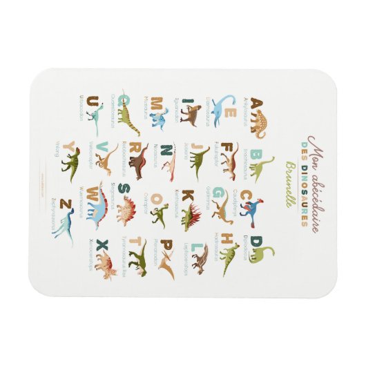Magnet Frigo Abacedaire Dinosaures (Fransman) Magneet (Horizontaal)