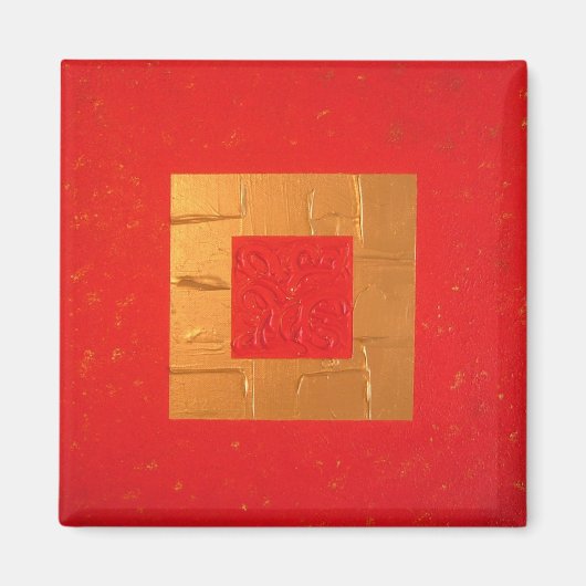 Magnet Frigo, modern rood, uniek design (Voorkant)