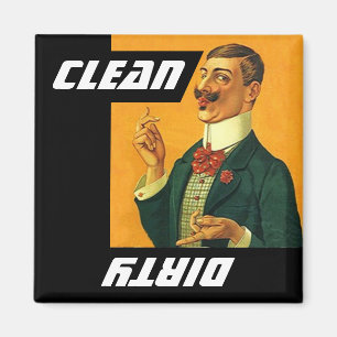 Magnet  Fun Neat Guy Clean Dirty Dishwasmachine