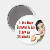 Magnet - Funny Retro Houseechtgenote Breakfast (Voorkant / Achterkant)