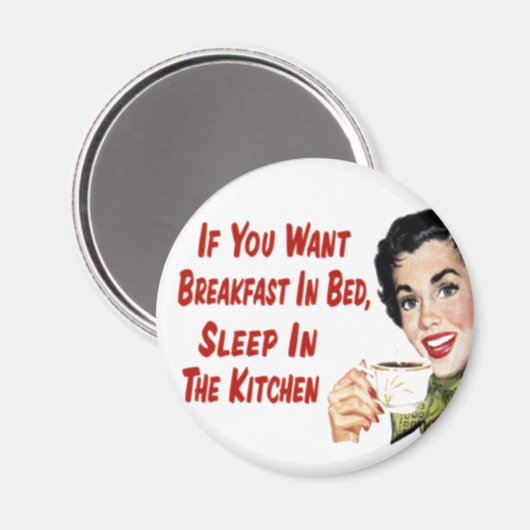 Magnet - Funny Retro Houseechtgenote Breakfast (Voorkant / Achterkant)