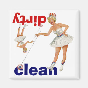 Magnet  Gal Points Clean Dirty Dishwasmachine