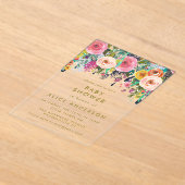 |MAGNET| Gedaasd Floral Baby shower Acryl Uitnodigingen (Laagn)