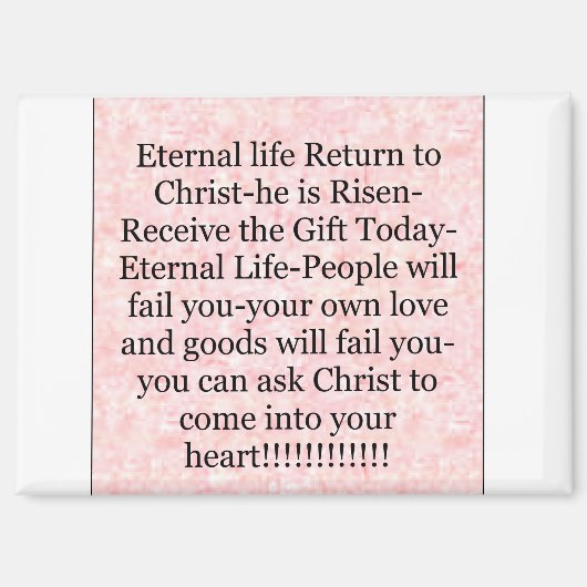 Magnet 'Gift vandaag Eeuwig Leven' (Voorkant)