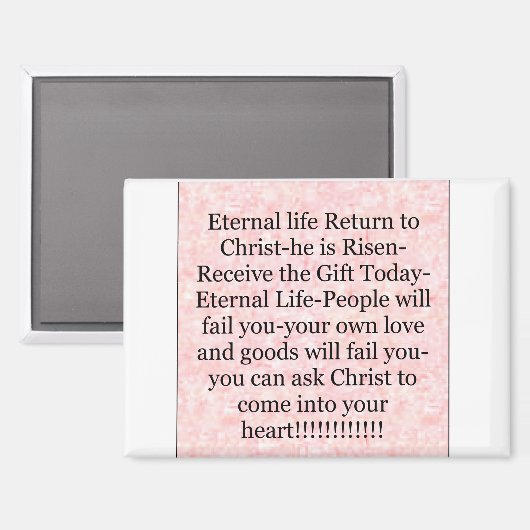 Magnet 'Gift vandaag Eeuwig Leven' (Voorkant / Achterkant)