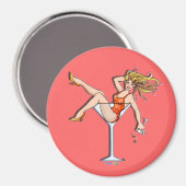 Magnet - Girl in Martini Glass, Olivia (Voorkant / Achterkant)