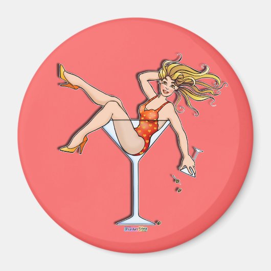 Magnet - Girl in Martini Glass, Olivia (Voorkant)