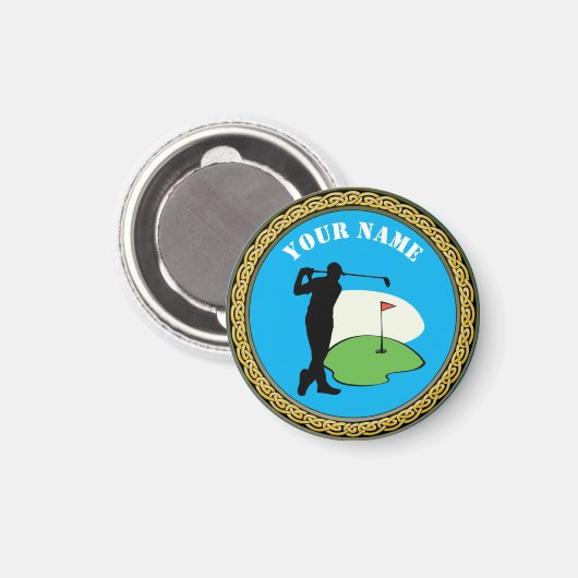 Magnet Golf - Naam toevoegen - Golfer (Voorkant / Achterkant)