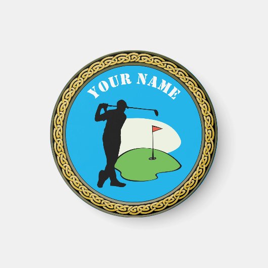 Magnet Golf - Naam toevoegen - Golfer (Voorkant)