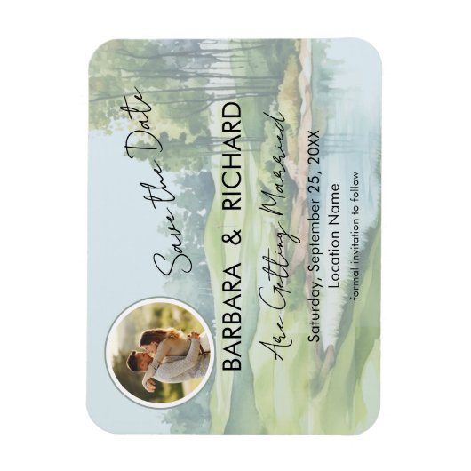 MAGNET Golf Theme Photo Wedding Save the Date Magneet (Verticaal)