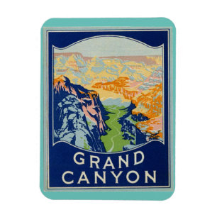 Magnet, Grand Canyon vintage reiskunst Magneet