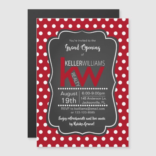 MAGNET Grand Opening Open House Event Uitnodiging Magnetische Uitnodiging (Voorkant / Achterkant)