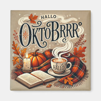 Magnet: Hallo Oktobrrr Herbstdesign Magneet