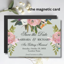 *MAGNET Handpainted Floral Wedding Save the Date 