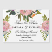 *MAGNET Handpainted Floral Wedding Save the Date  (Voorkant)