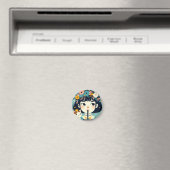 Magnet Het meisje met de tea-bubble." (Insitu (Vaatwasser))