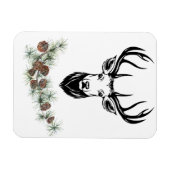 Magnet - Hirsch und Tannenzweige Magneet (Horizontaal)