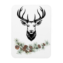 Magnet - Hirsch und Tannenzweige Magneet