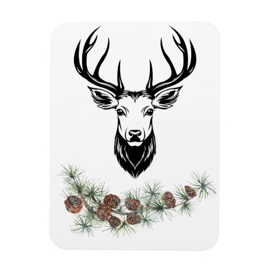 Magnet - Hirsch und Tannenzweige Magneet (Verticaal)