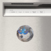 Magnet Husky Blue Eyes Mardi Gras Mask (Insitu (Vaatwasser))