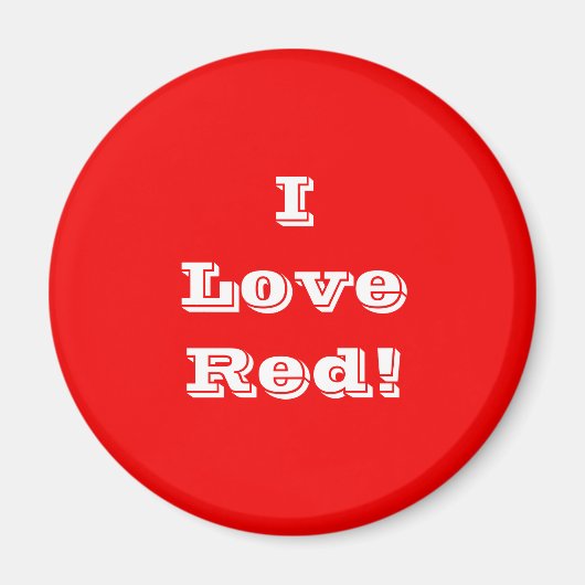 Magnet I Love Red (Voorkant)