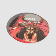 Magnet Kajakken met kleine hond