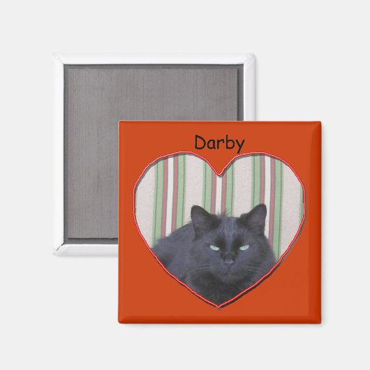 Magnet - Kat in Lijst met de hartvorm (Voorkant / Achterkant)