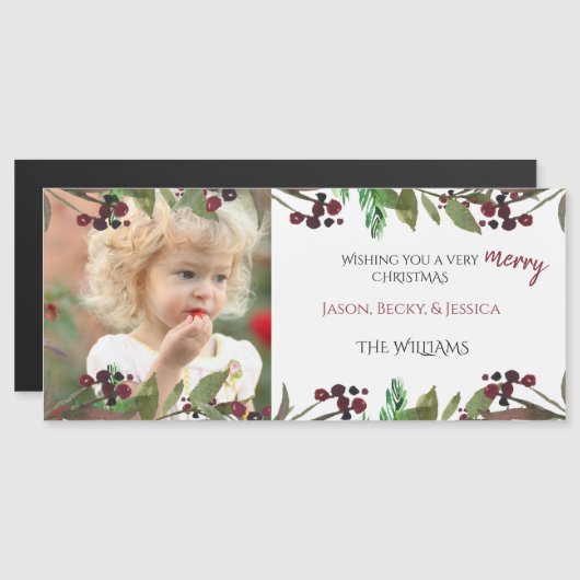 Magnet-kerstfoto's en bessen (Voorkant / Achterkant)