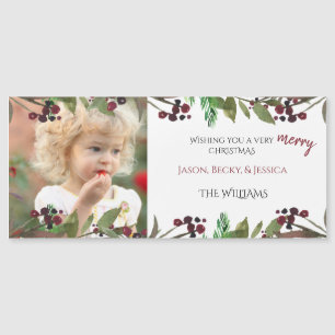 Magnet-kerstfoto's en bessen