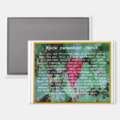 Magnet- Know Remember Jesus  Magneet (Voorkant / Achterkant)