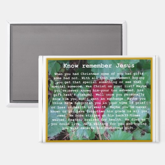Magnet- Know Remember Jesus  Magneet (Voorkant / Achterkant)