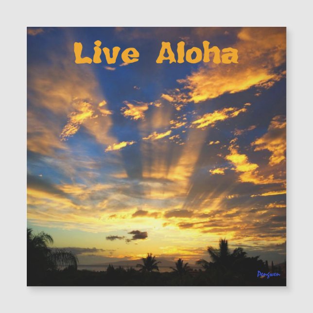 Magnet, Live Aloha, Sunset, Maui (Voorkant)