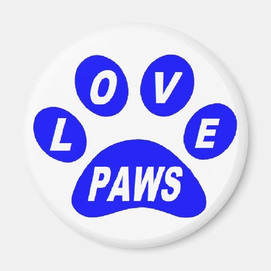 Magnet Love Paws on Paws Blue (Voorkant)
