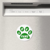 Magnet Love Paws on Paws Green (Insitu (Vaatwasser))
