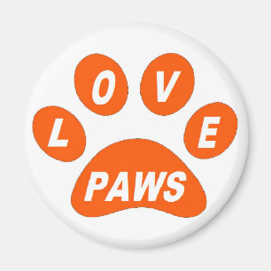 Magnet Love Paws on Paws Oranje